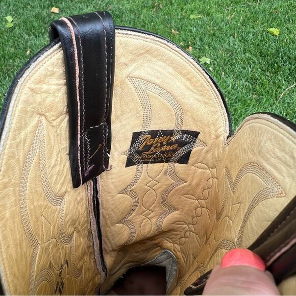 Vintage Tony Lama Black Label Exotic Lizard Leather Cowboy Boots 8 EE 86635 - Picture 10 of 10